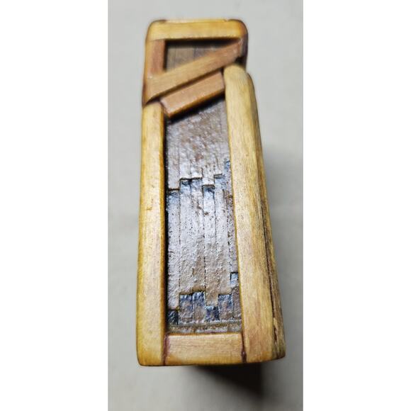 Trench Art Cigarette Box Cover Made With Paper Matches Prison Or Tramp Art 1940s - Picture 5 of 8